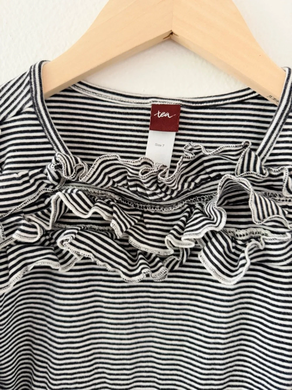 Tea Collection Striped Ruffle Long Sleeve Top - Picture 2 of 3